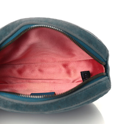 Gucci Velvet Matelasse GG Marmont Belt Bag 75 30 Pavone Cyan 5 of 10