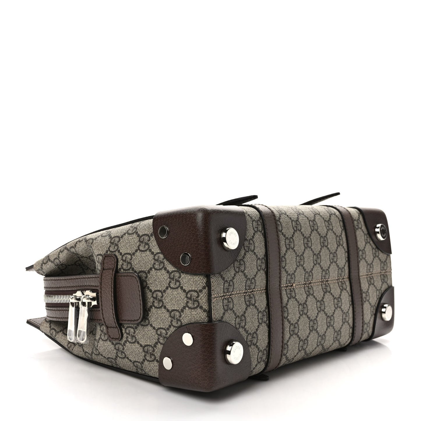 GG Supreme Monogram Textured Dollar Calfskin Small Detail Tote Beige Ebony New Acero