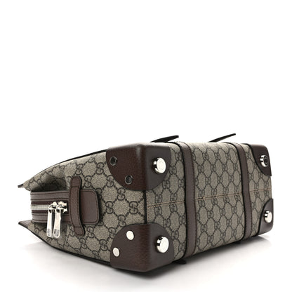 Gucci GG Supreme Monogram Textured Dollar Calfskin Small Detail Tote Beige Ebony New Acero 4 of 9