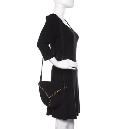 Saint Laurent Suede Y Studs Crossbody Bag Black 2 of 13
