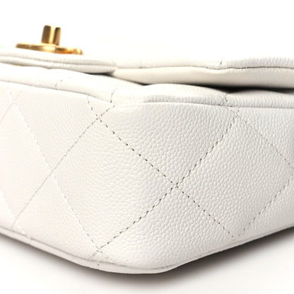 Chanel Caviar Quilted Mini Sweetheart Flap White 10 of 10