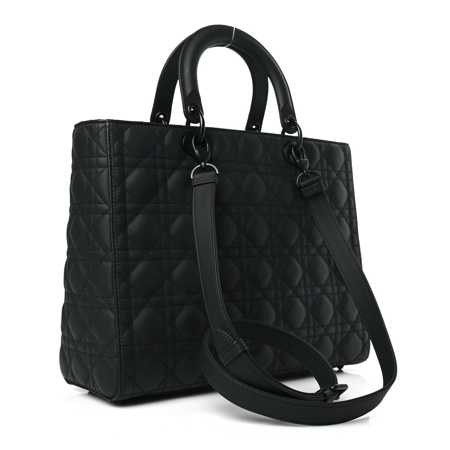 Christian Dior Ultra Matte Calfskin Cannage Large Lady Dior Black 3 of 9