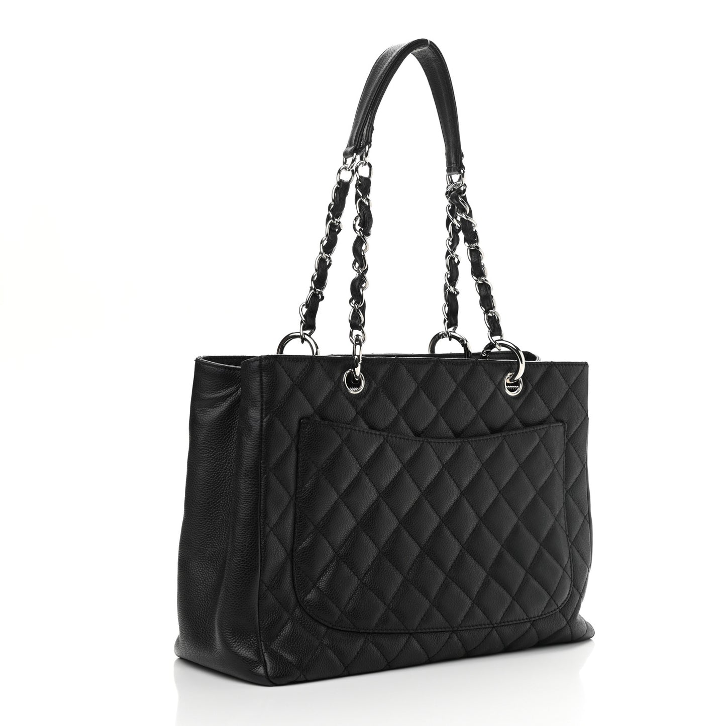 Caviar Quilted Grand Shopping Tote GST Black