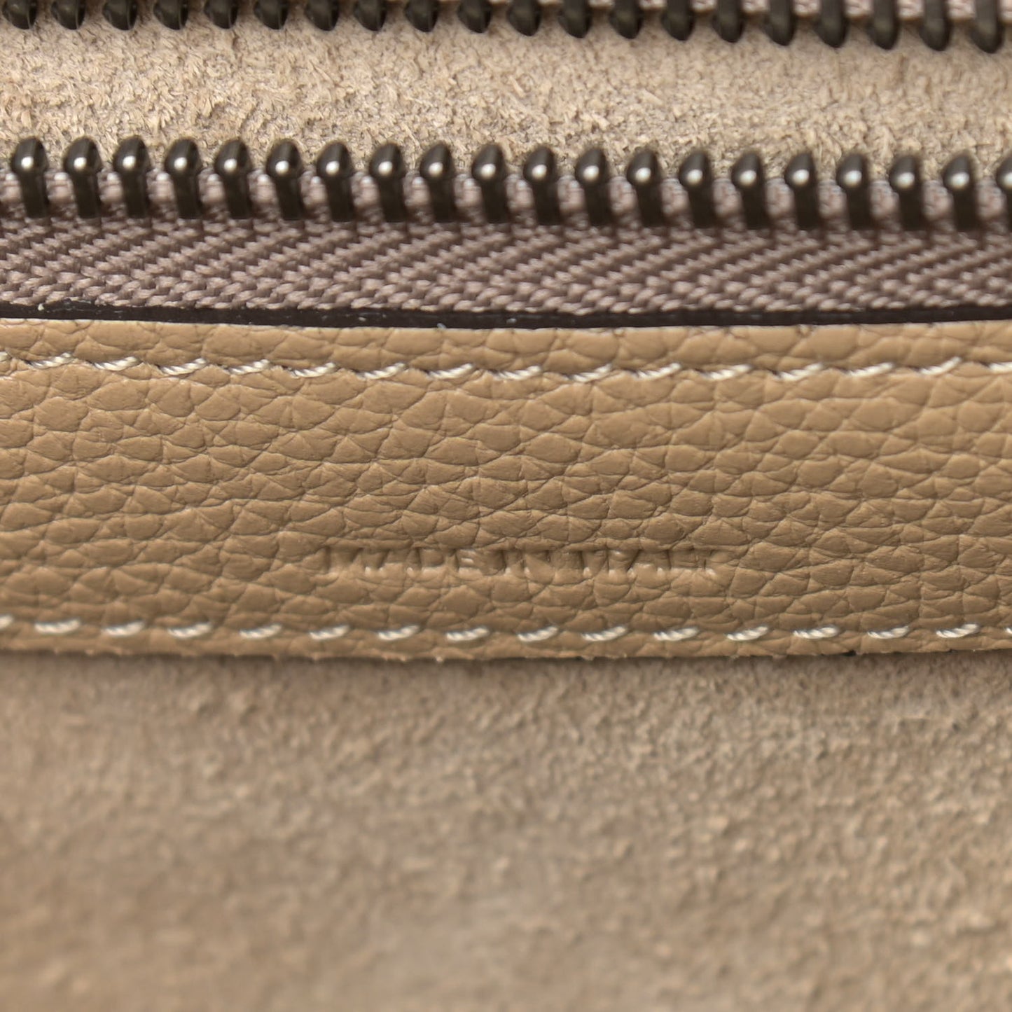 Drummed Calfskin Micro Luggage Dune