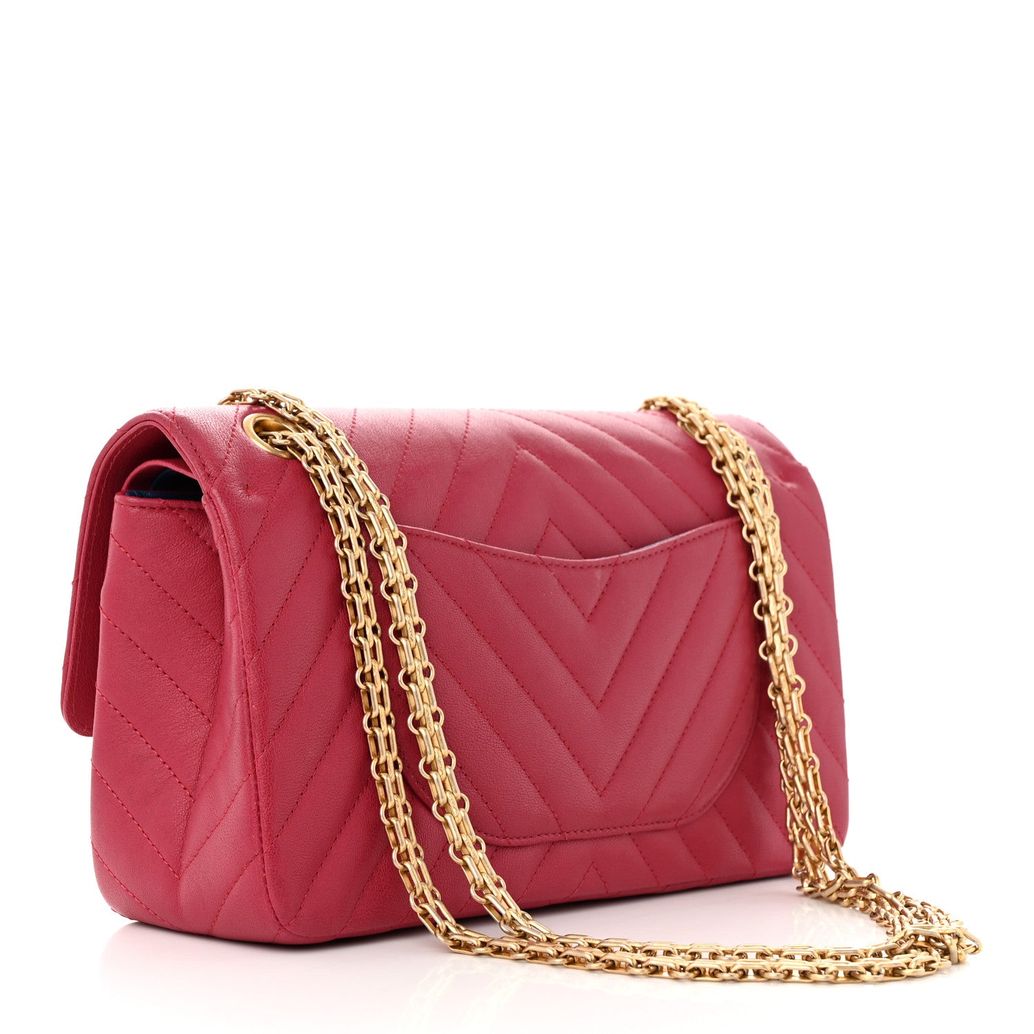 Chanel Sheepskin Chevron Quilted 2.55 Reissue 225 Flap Dark Pink 3 of 13