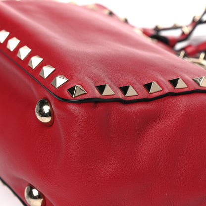 Valentino Garavani Vitello Mini Rockstud Tote Red 6 of 10