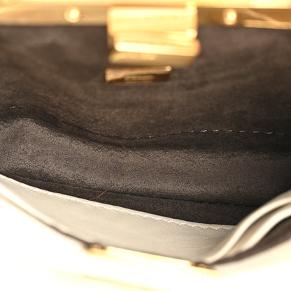 Fendi Shearling Shiny Nappa Micro Peekaboo Iconic Satchel White 6 of 13