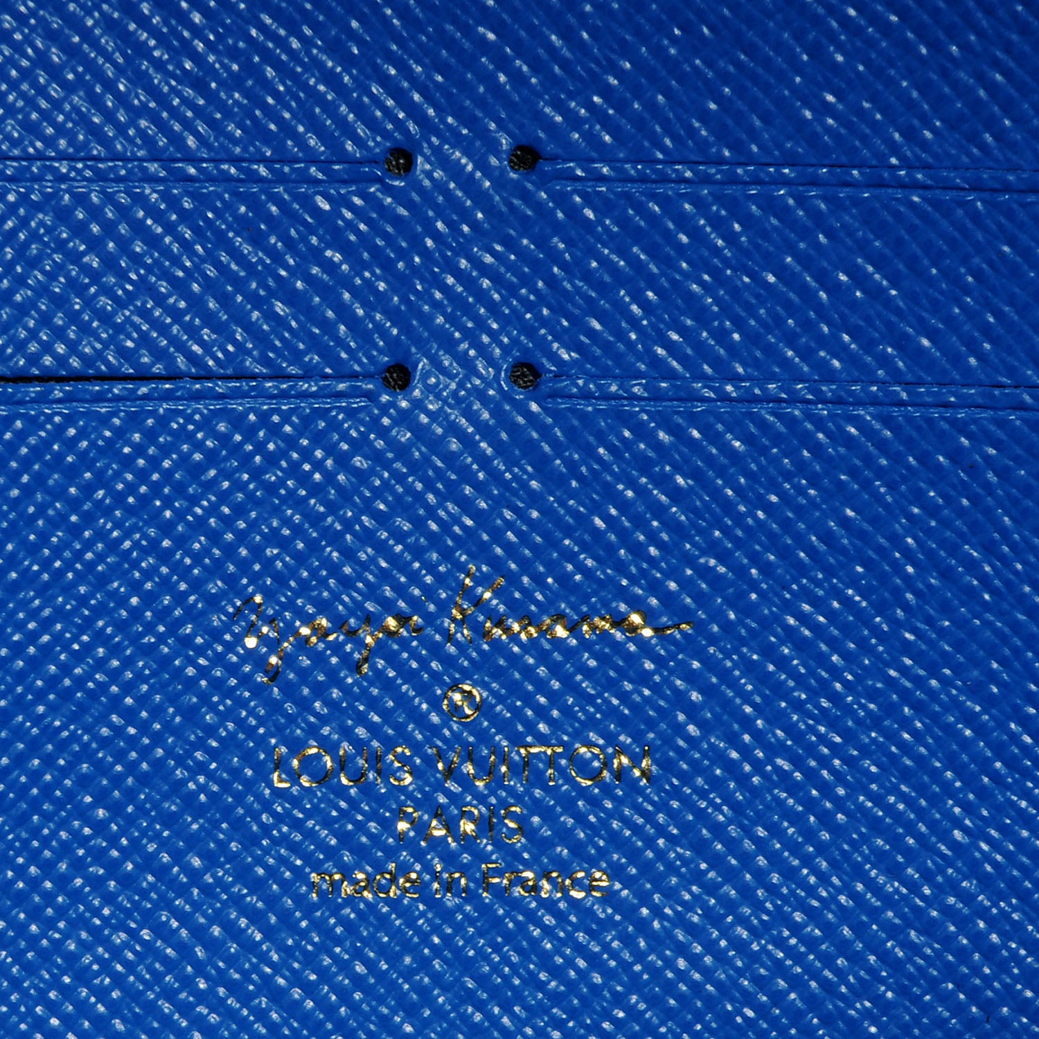 Louis Vuitton Monogram Kusama Pumpkin Dots Zippy Wallet Blue 8 of 9