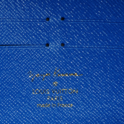 Louis Vuitton Monogram Kusama Pumpkin Dots Zippy Wallet Blue 8 of 9