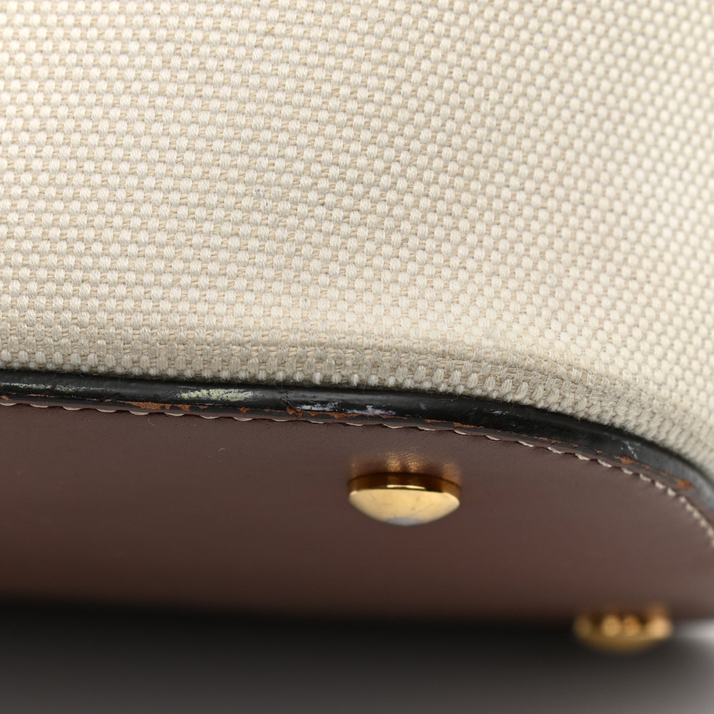 Canvas Cotton Small Peggy Bucket Bag Natural Gold