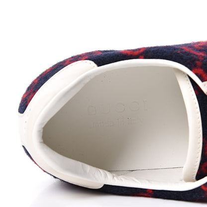 Gucci Covered Wool Big GG Monogram Mens Sneakers 8.5 Blue Red Mystic White 9 of 11