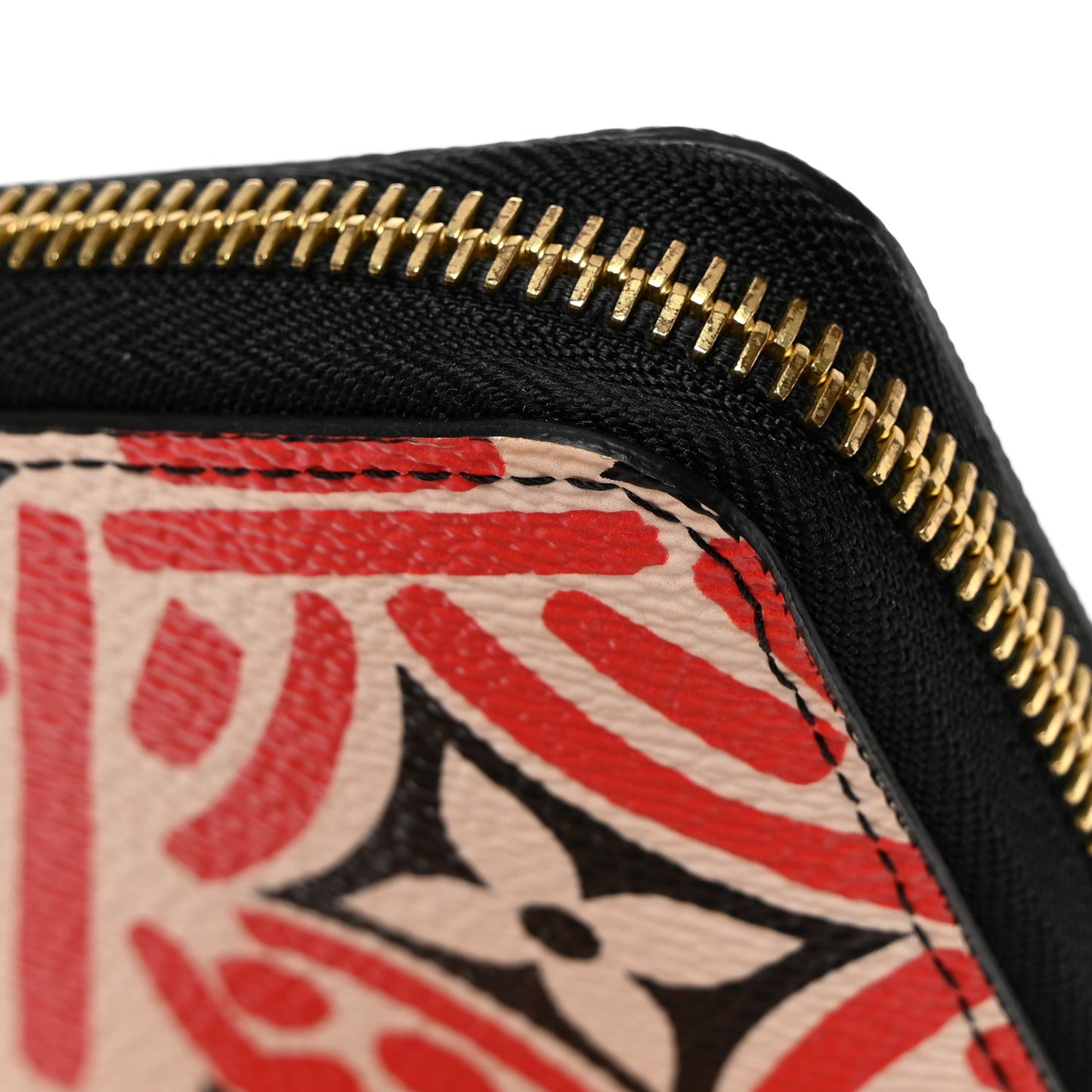 Monogram Giant Crafty Zippy Wallet Creme Rouge Black