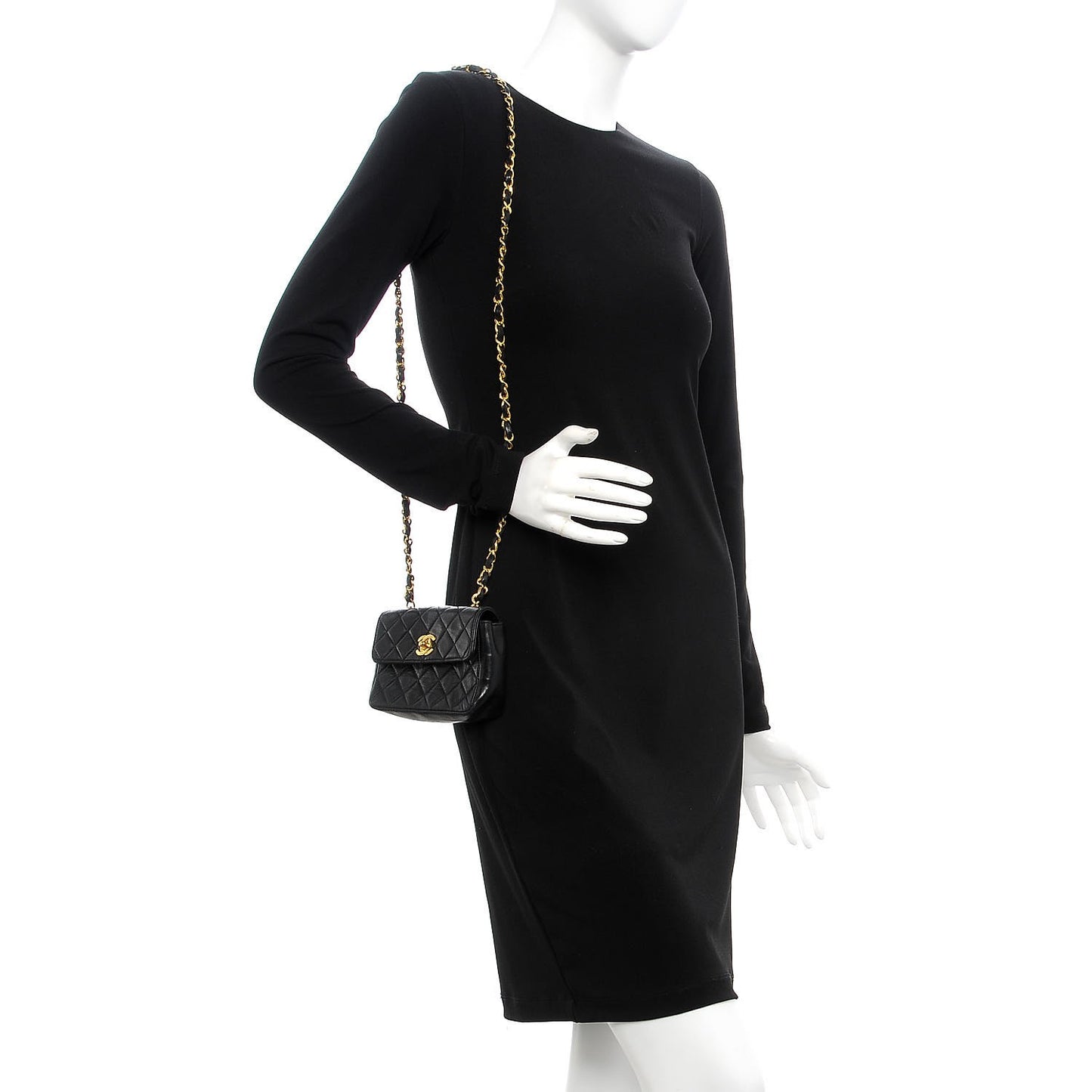 Lambskin Quilted Extra Mini Flap Black