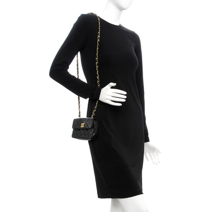 Chanel Lambskin Quilted Extra Mini Flap Black 2 of 9