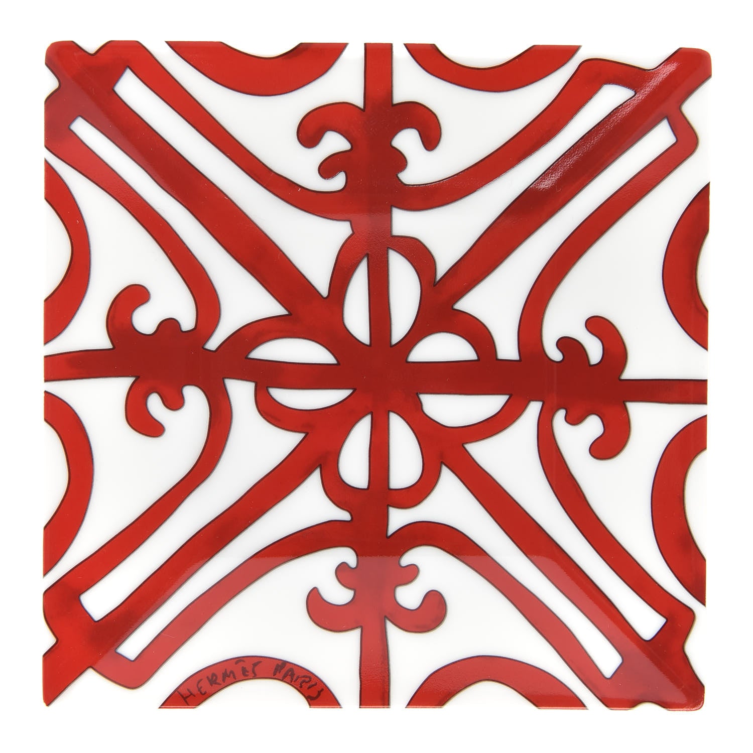 Hermes Porcelain Balcon du Guadalquivir Square Plate 1 of 5