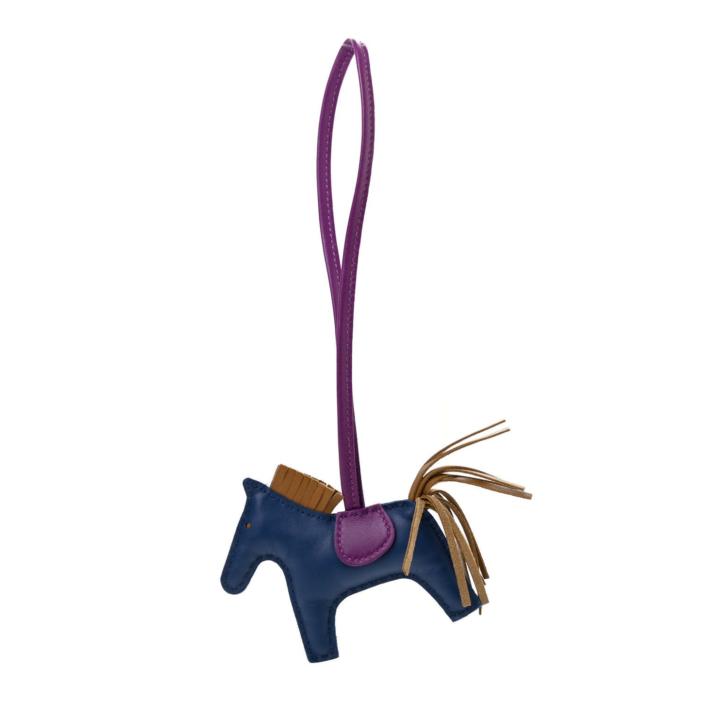 Milo Lambskin Grigri Rodeo Horse Bag Charm PM Bleu de Malte Kraft Violet