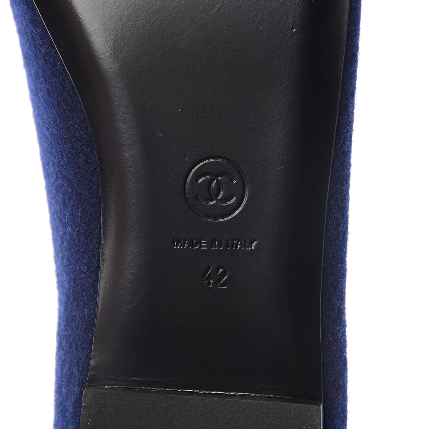 Fabric Lambskin Womens CC Mocassin Loafers 42 Navy Black