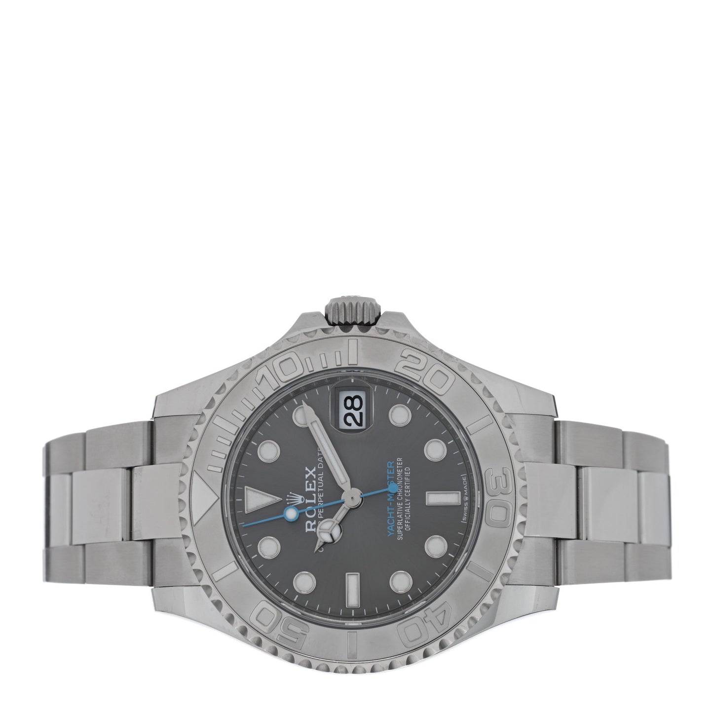 Stainless Steel Platinum 37mm Oyster Perpetual Date Yacht-Master Watch Slate 268622