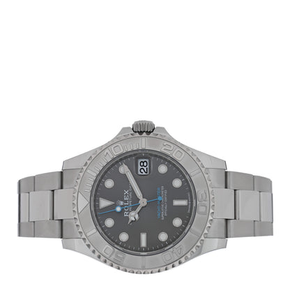 Rolex Stainless Steel Platinum 37mm Oyster Perpetual Date Yacht-Master Watch Slate 268622 2 of 5