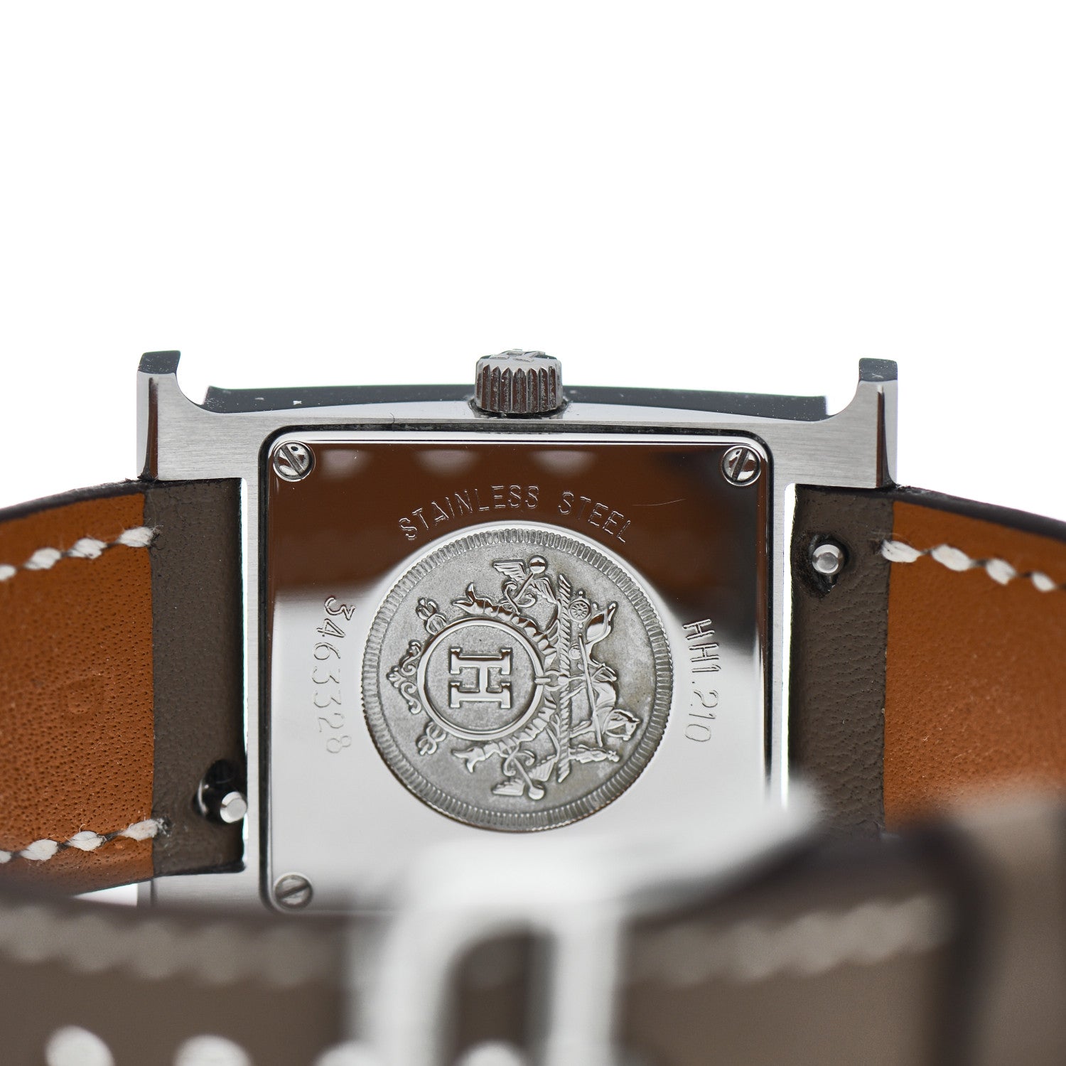 Hermes Stainless Steel Swift 21mm Heure H Hour Quartz Watch Etoupe 4 of 5
