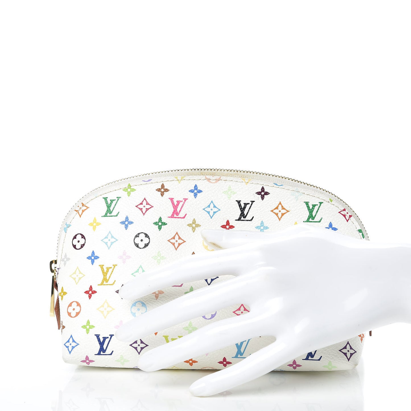 Monogram Multicolor Cosmetic Pouch White Litchi