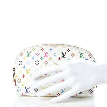 Louis Vuitton Monogram Multicolor Cosmetic Pouch White Litchi 2 of 10