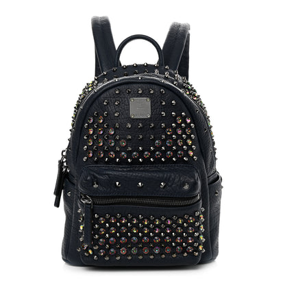 MCM Visetos Swarovski Mini Stark Diamond Backpack Dress Blue 1 of 9