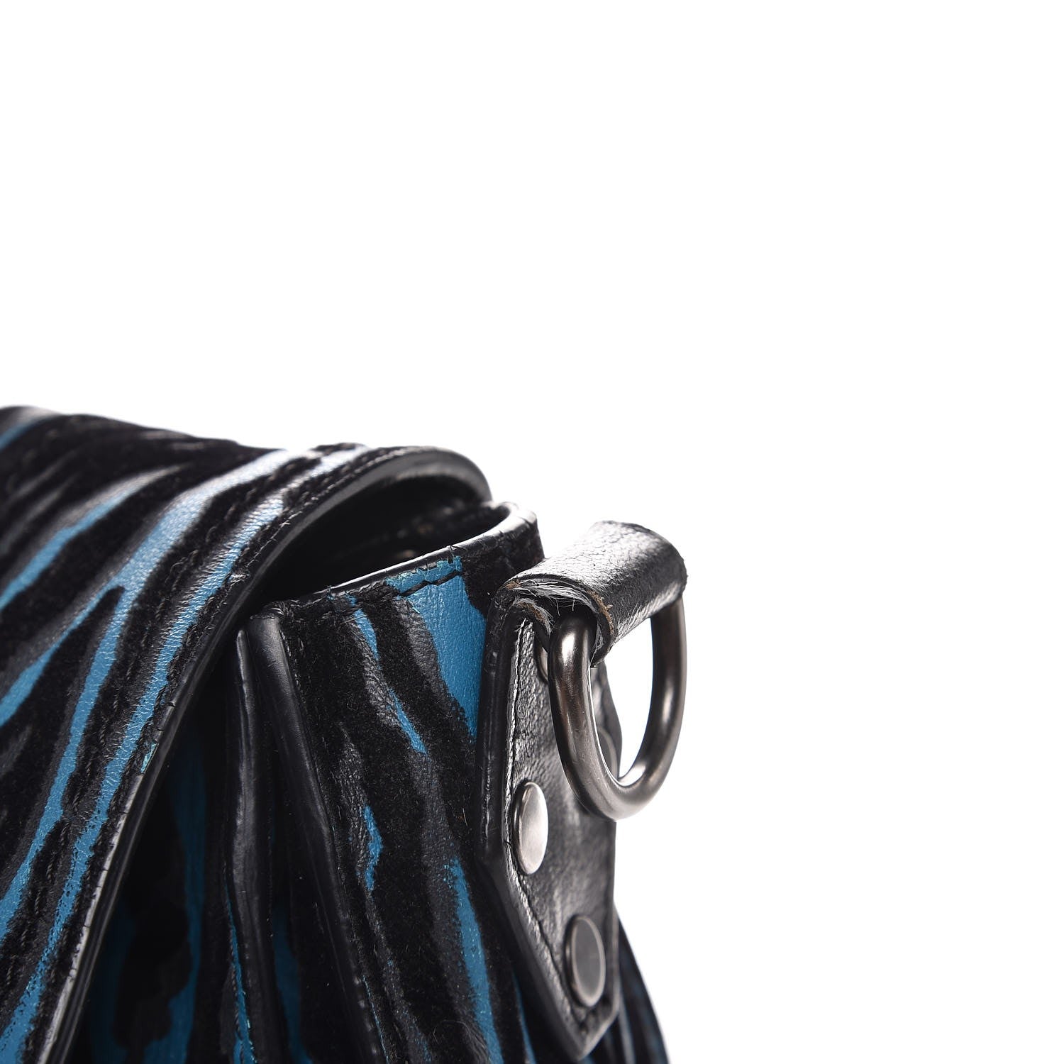 Proenza Schouler Lambskin Velvet Medium Woodgrain PS1 Satchel Teal Black 15 of 17