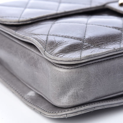 Chanel Glazed Calfskin Quilted Large Perfect Edge Flap Grey 12 of 17