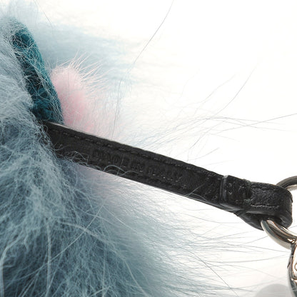 Fendi Fox Mink Rabbit Fur Vitello Flamingo Mini Monster Bag Bug Charm Lagoon Black Multicolor 3 of 5