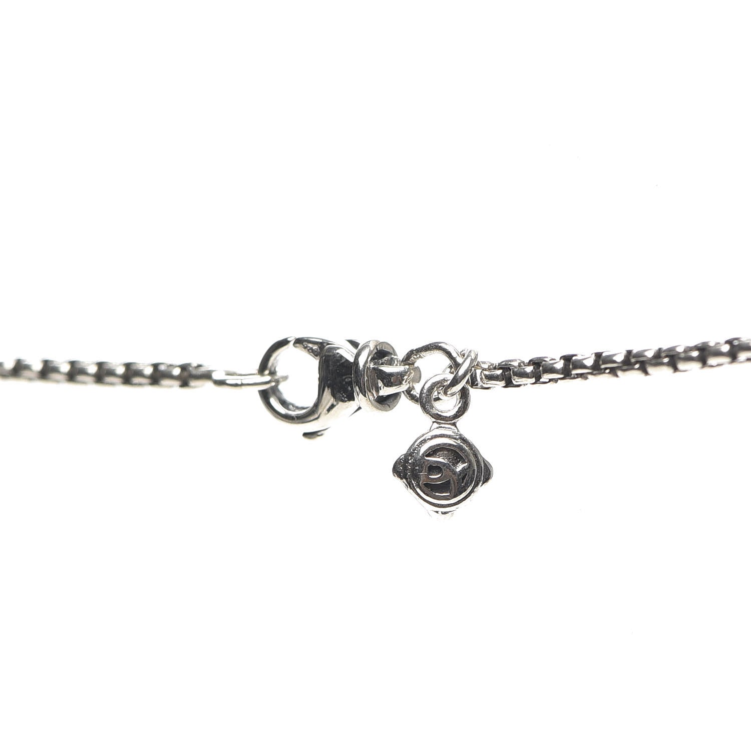 David Yurman Sterling Silver Diamond Large Open Heart Cable Necklace 4 of 6