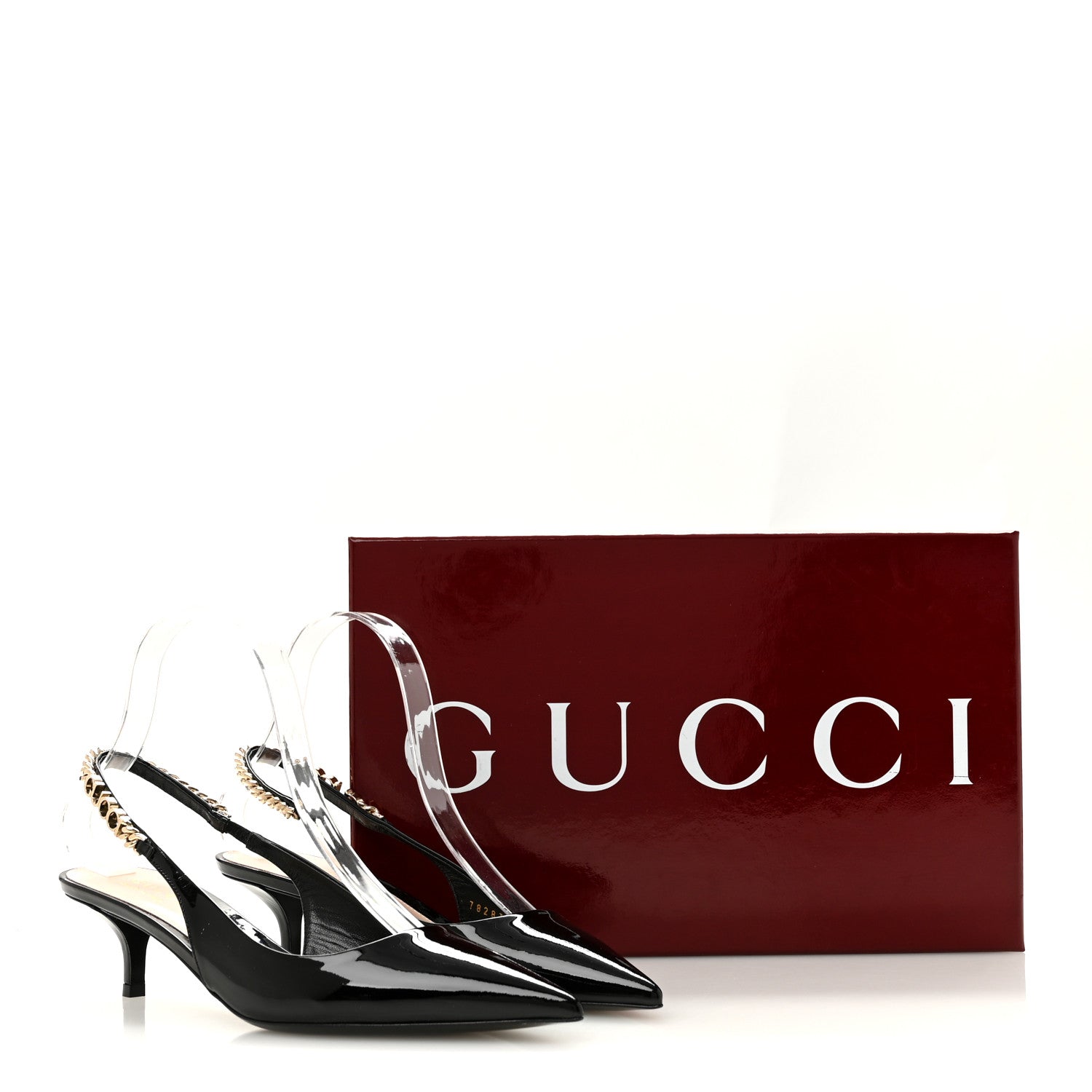 Gucci Patent Signoria 35mm Slingback Pumps 37 Black 10 of 10