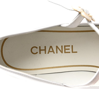 Chanel Patent Lambskin Mary Jane Flats 41 White Black 6 of 12