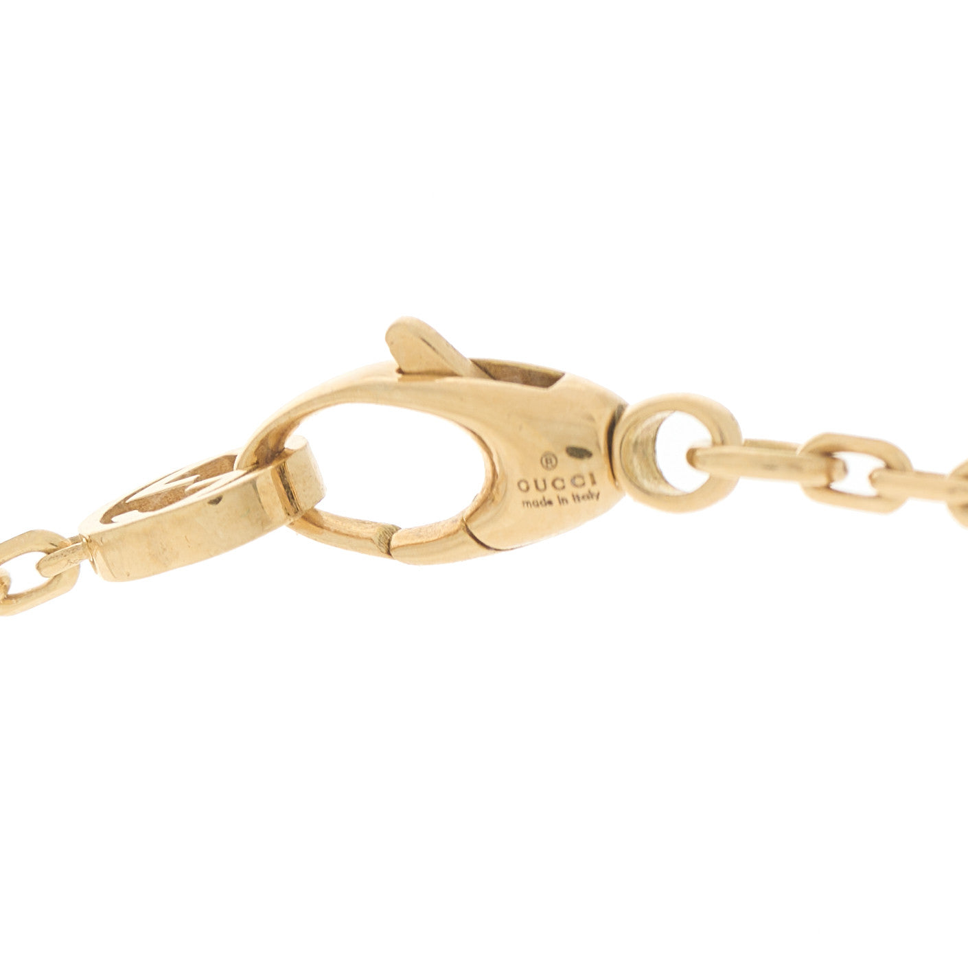 18K Yellow Gold Running GG Station Necklace