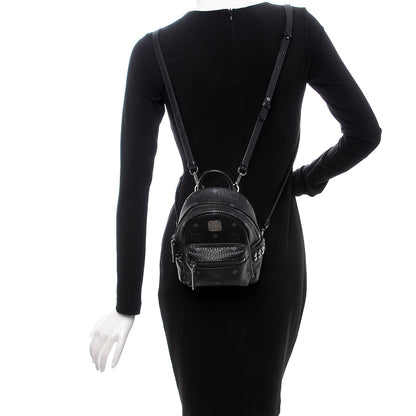 MCM Visetos Studded X-Mini Bebe Boo Backpack Black 2 of 12