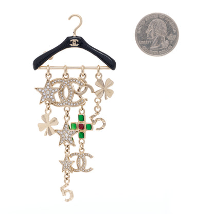 Chanel Crystal Gripoix CC Charms Hanger Brooch Gold 2 of 4