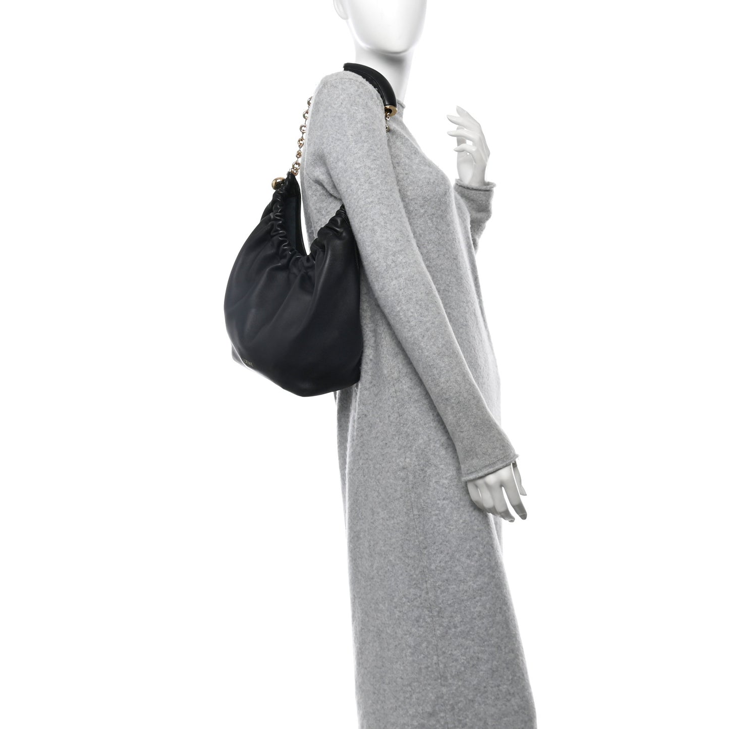 Buttery Nappa Lambskin Small Squeeze Bag Black