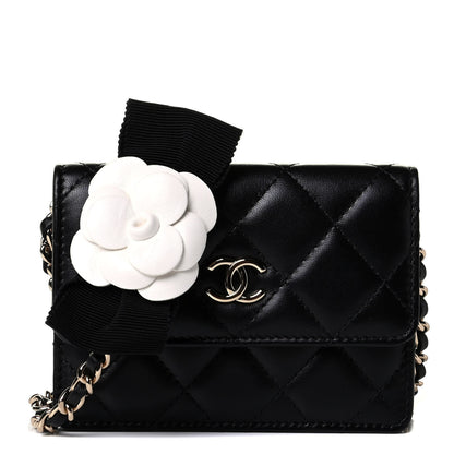 Chanel Lambskin Quilted My Chanel Lady Card Holder On Chain Black 1 of 5