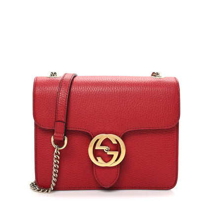 Gucci Dollar Calfskin Small Interlocking G Shoulder Bag Red 1 of 10