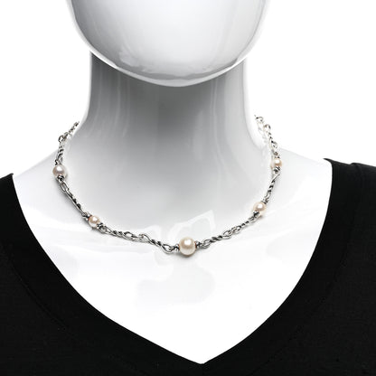 David Yurman Sterling Silver Pearl Continuance Chain Necklace 2 of 4