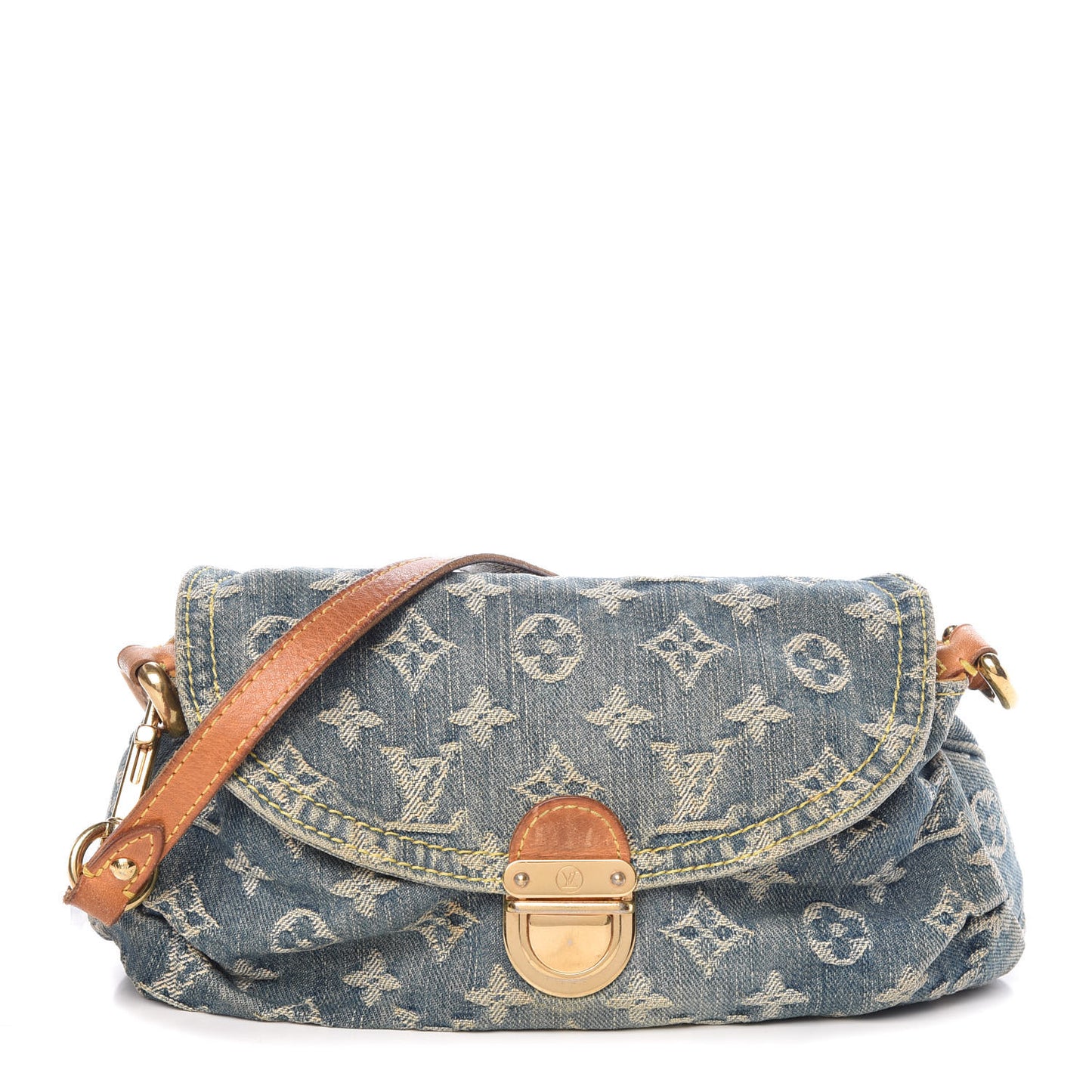 Monogram Denim Mini Pleaty Blue