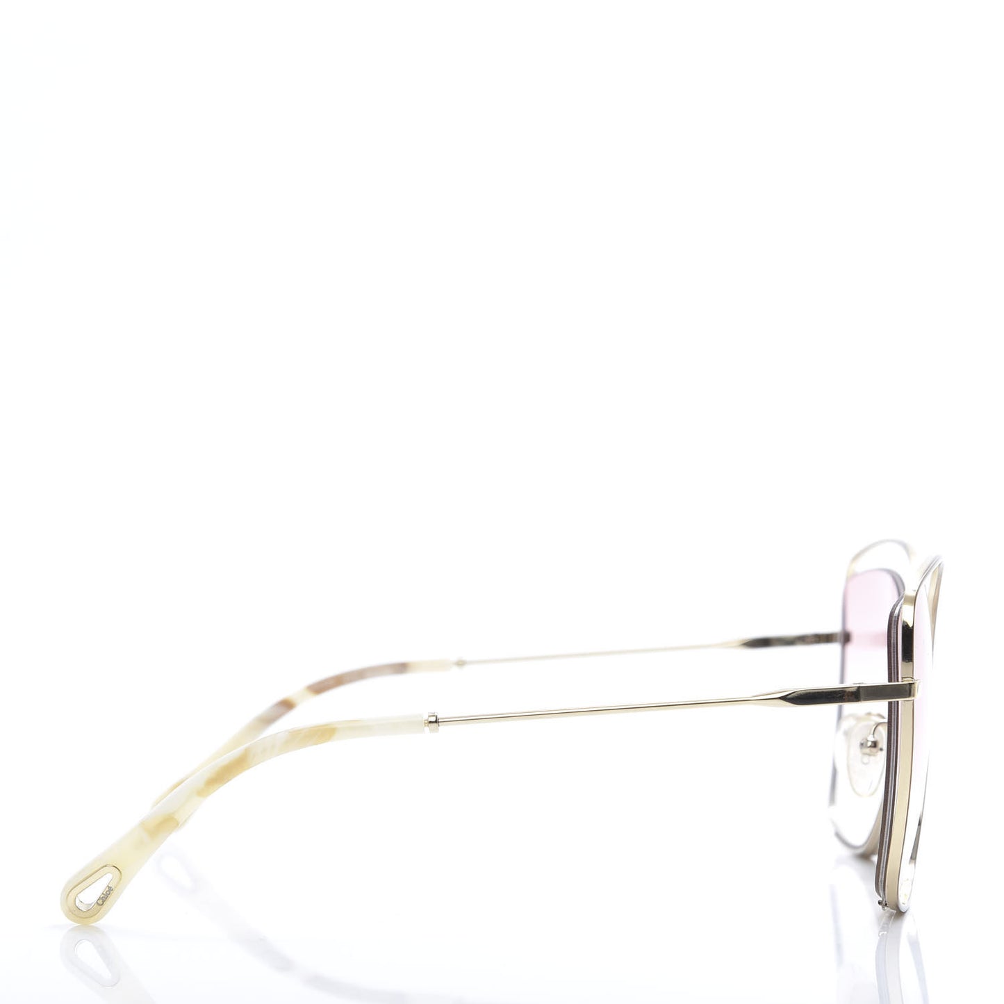 Poppy Cutout Square Sunglasses CE133S Gold Pink