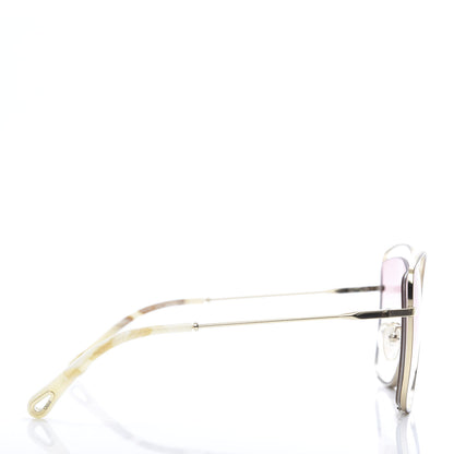 Chloe Poppy Cutout Square Sunglasses CE133S Gold Pink 3 of 7