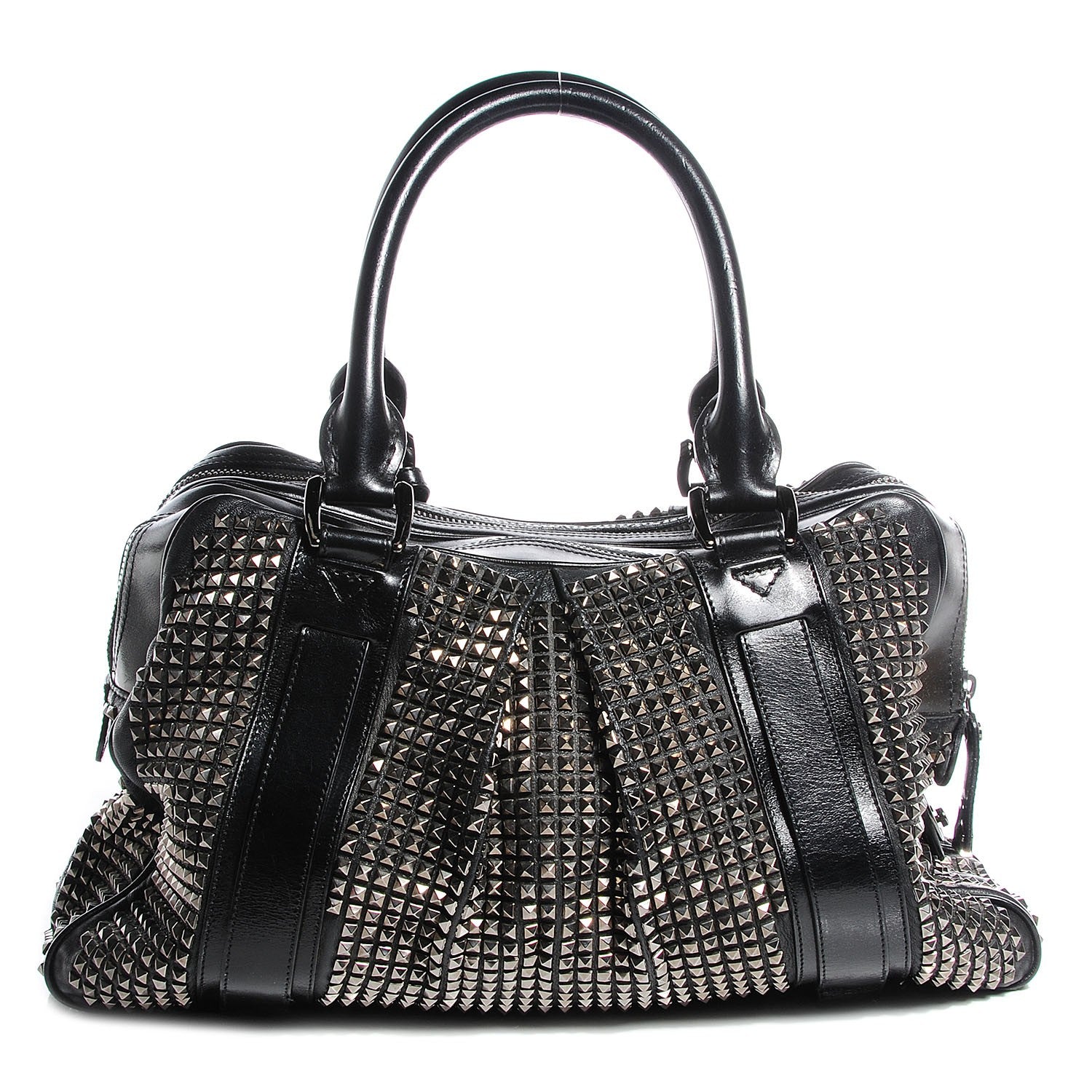 Burberry Prorsum Calfskin Studded Knight Satchel Black 1 of 10
