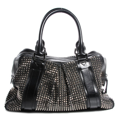 Burberry Prorsum Calfskin Studded Knight Satchel Black 1 of 10