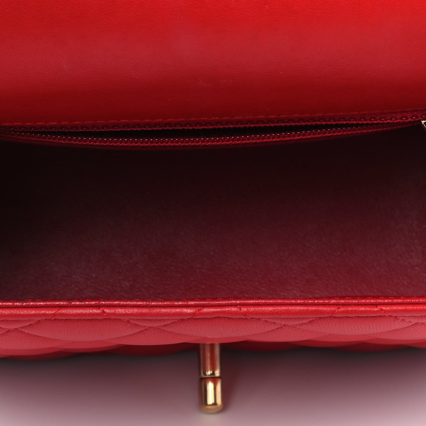 Lambskin Quilted Mini Square Flap Red