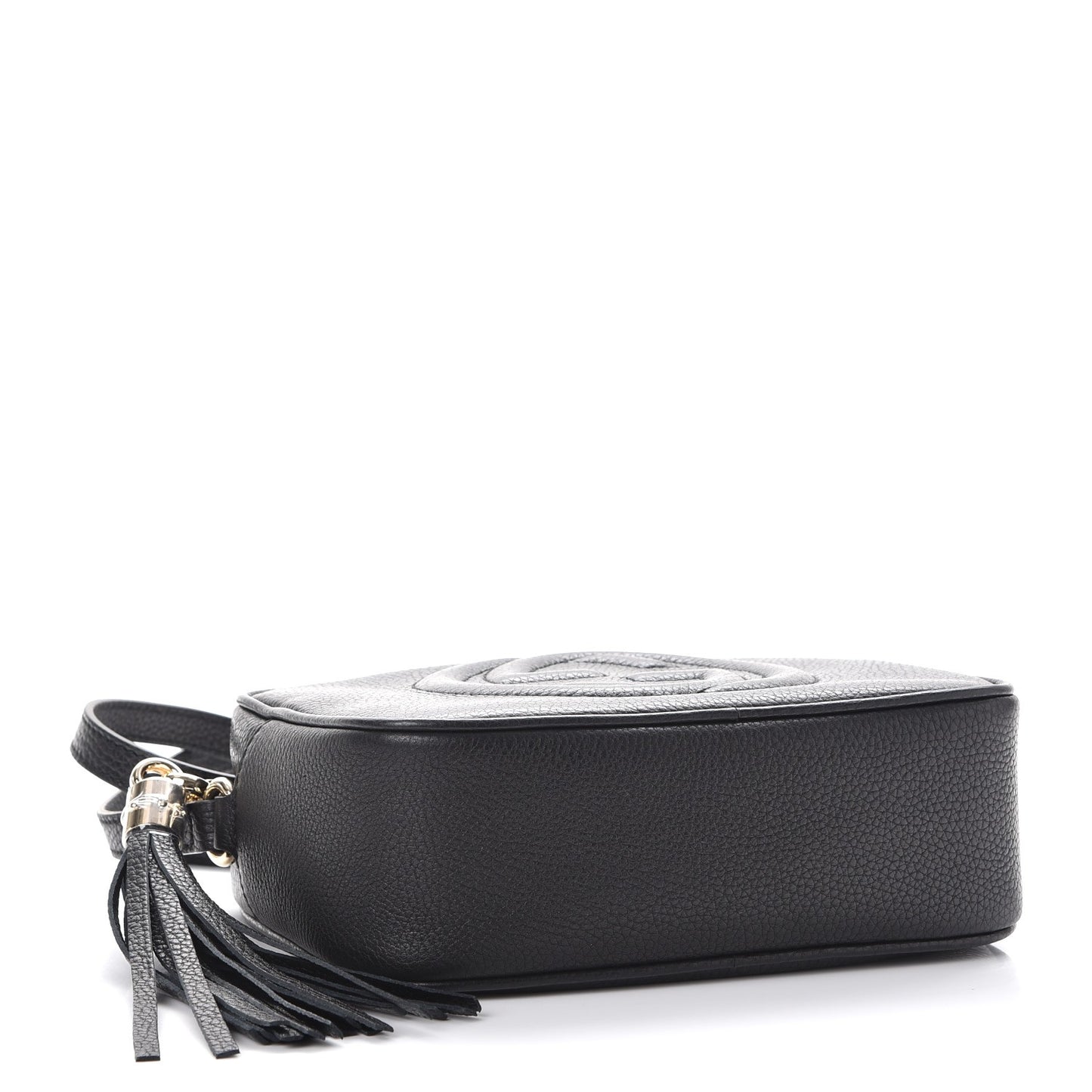 Pebbled Calfskin Small Soho Disco Bag Black