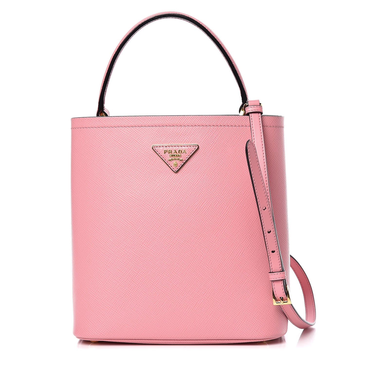 Prada Saffiano Cuir Medium Panier Bucket Bag Petalo Fuoco 1 of 9