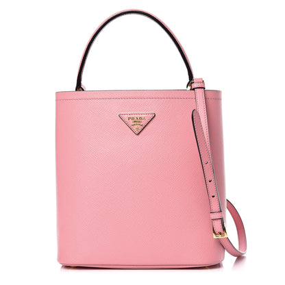 Prada Saffiano Cuir Medium Panier Bucket Bag Petalo Fuoco 1 of 9