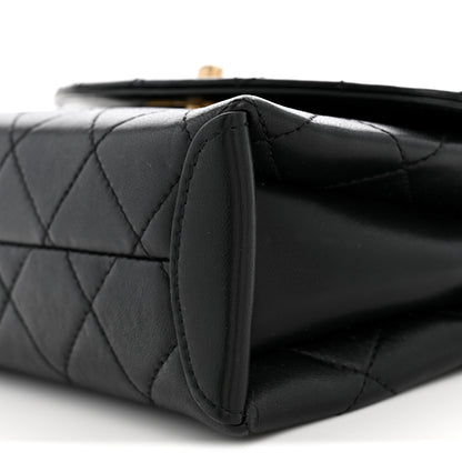 Chanel Lambskin Quilted Small Trendy Spirit Top Handle Bag Black 9 of 10
